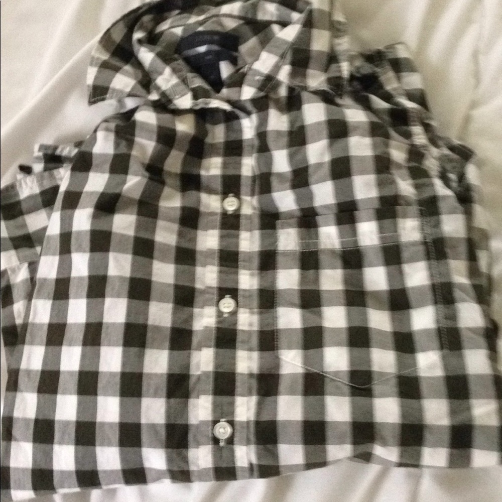 Olive and white button down